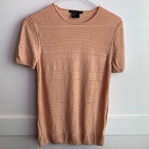A/X Armani Exchange Peach Short Sleeve Knit Blouse
